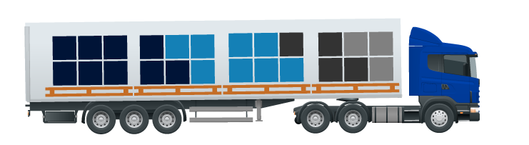 Truck for national transport carried out through groupage