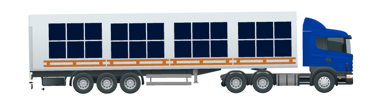 Truck for national transport with full load