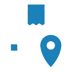 Computer screen and geolocation symbol